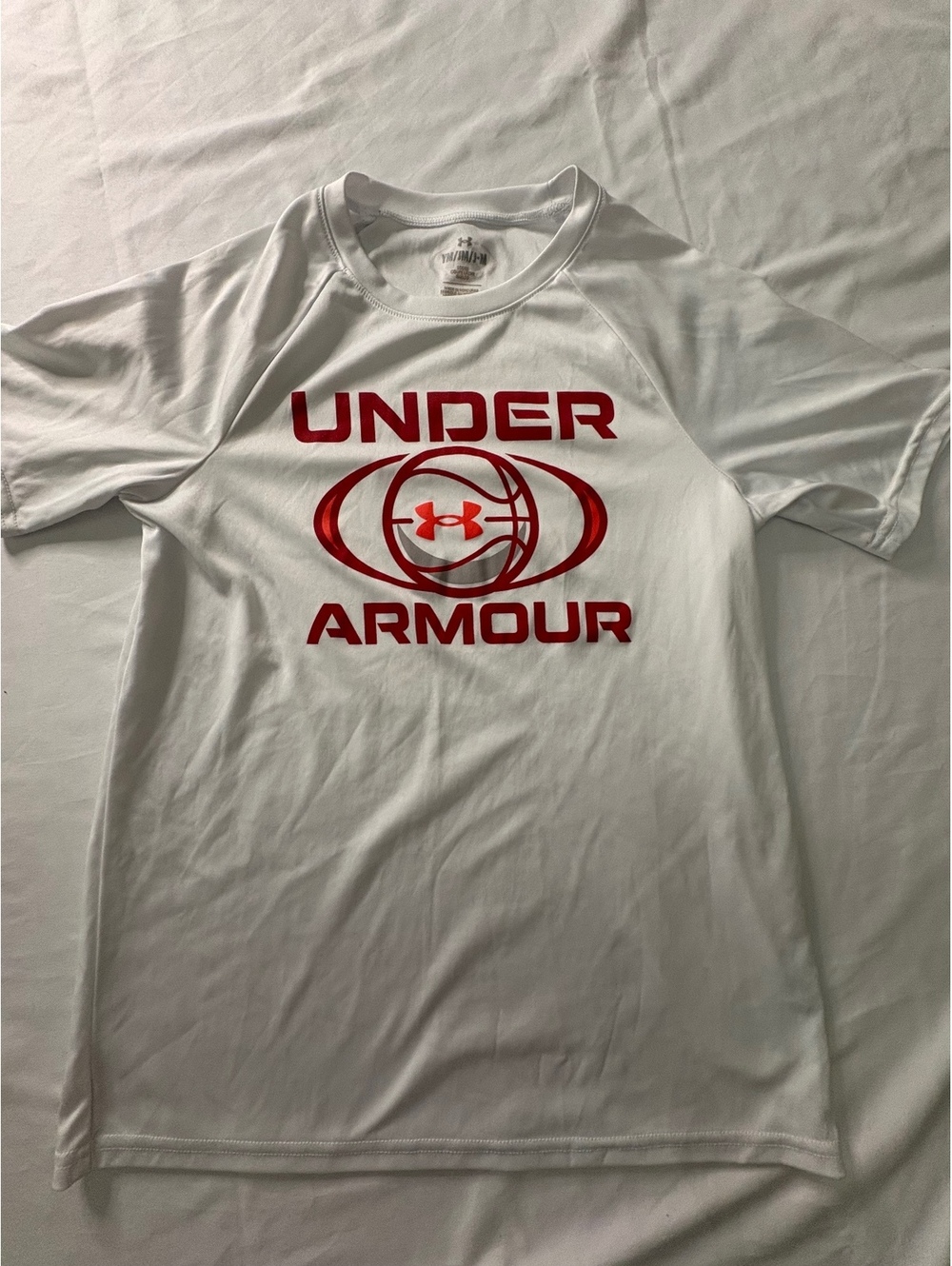 Under Armour white short sleeve athletic shirt